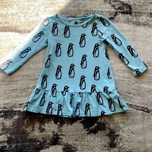 3T Penguin long sleeve Tunic dress from Tea Collection in light blue